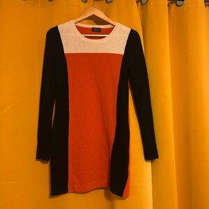 Jaeger 100% Cashmere Color Block Retro Sweater